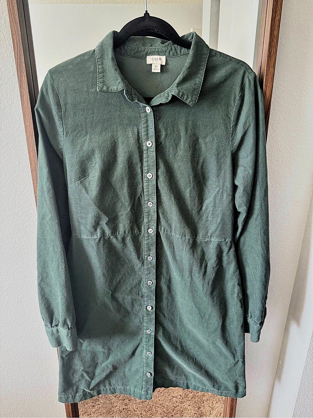 J.Crew Button Front Tunic in Green Size 10